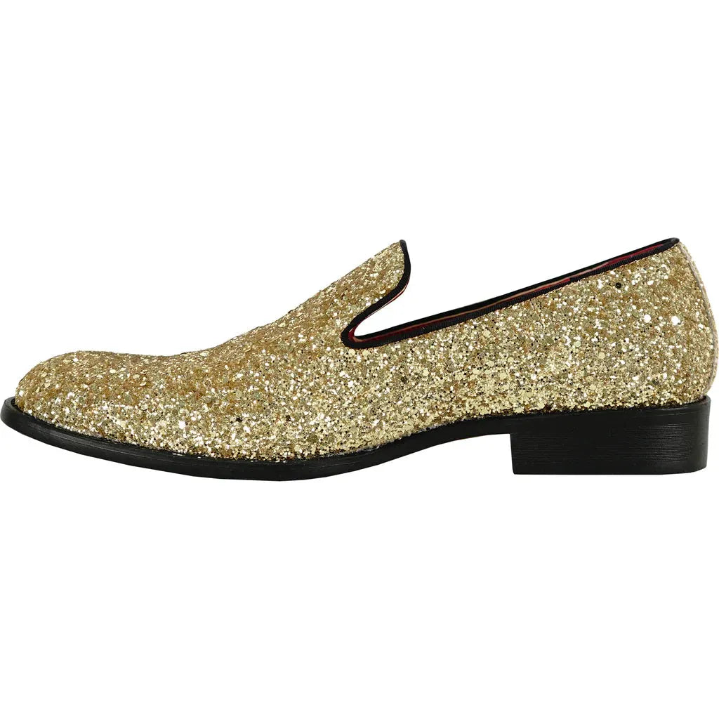 BRAVO Men Dress Shoe PROM-8 Loafer Shoe for Prom & Wedding Gold by Tux-USA