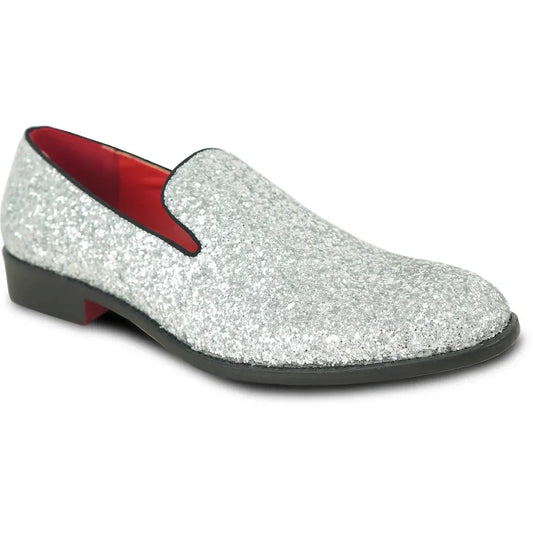 BRAVO Men Dress Shoe PROM-8 Loafer Shoe for Prom & Wedding Silver by Tux-USA