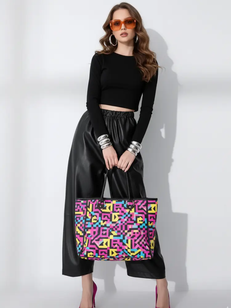 PU Wide-Leg Pants, Wall Street | Women - BYMANYC ® New York by BYMANYC ® New York