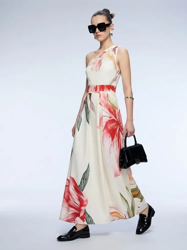 Women's Dress One-Shoulder Maxi BYMANYC ® New York HAMPTONS FLORAL - New Collection by BYMANYC ® New York