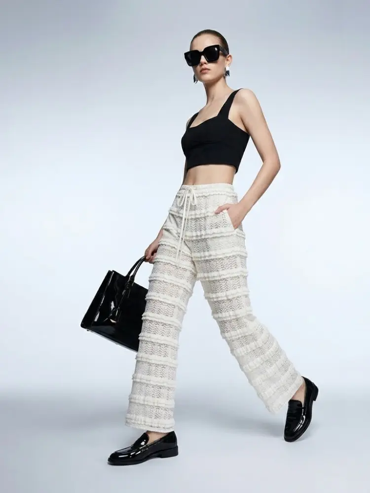 Women's Crochet Lace Pants BYMANYC ® New York HAMPTONS CREAM WIDE LEG - New Collection by BYMANYC ® New York