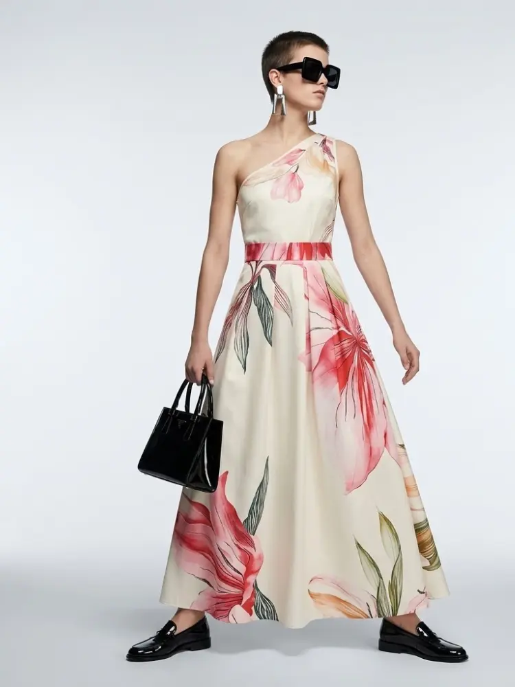 Women's Dress One-Shoulder Maxi BYMANYC ® New York HAMPTONS FLORAL - New Collection by BYMANYC ® New York