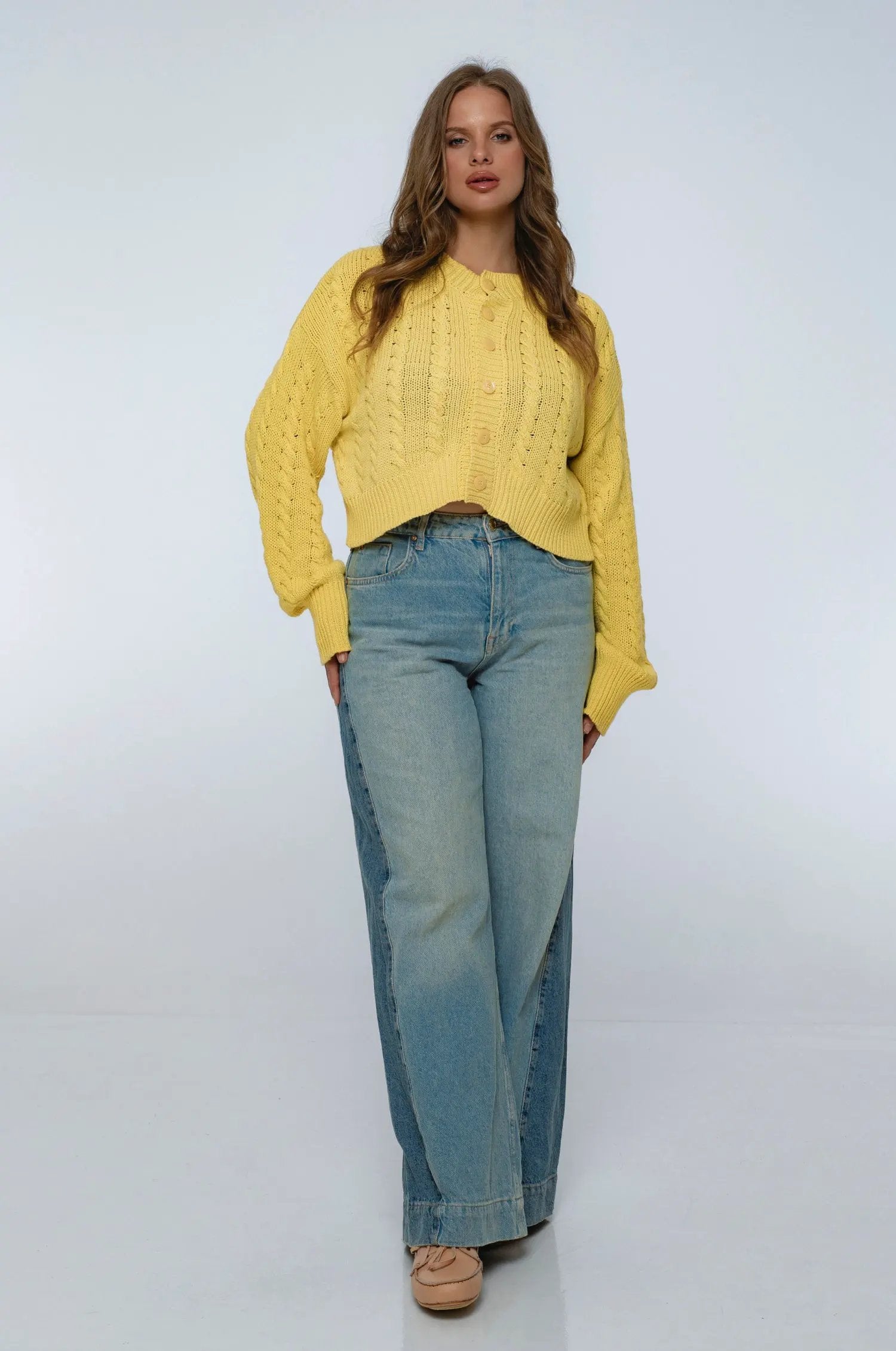 Parisse Cropped Knitted Cardigan by ELF