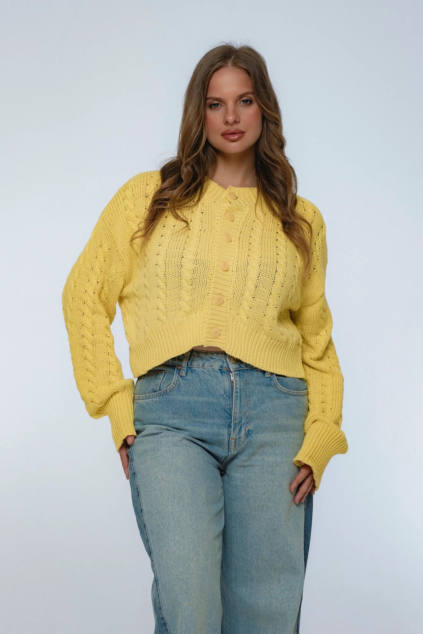 Parisse Cropped Knitted Cardigan by ELF