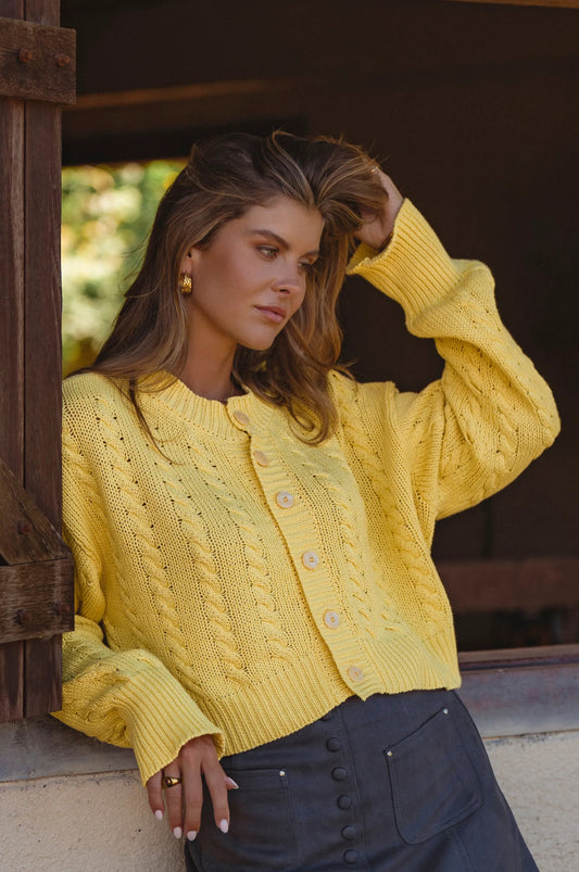 Parisse Cropped Knitted Cardigan by ELF