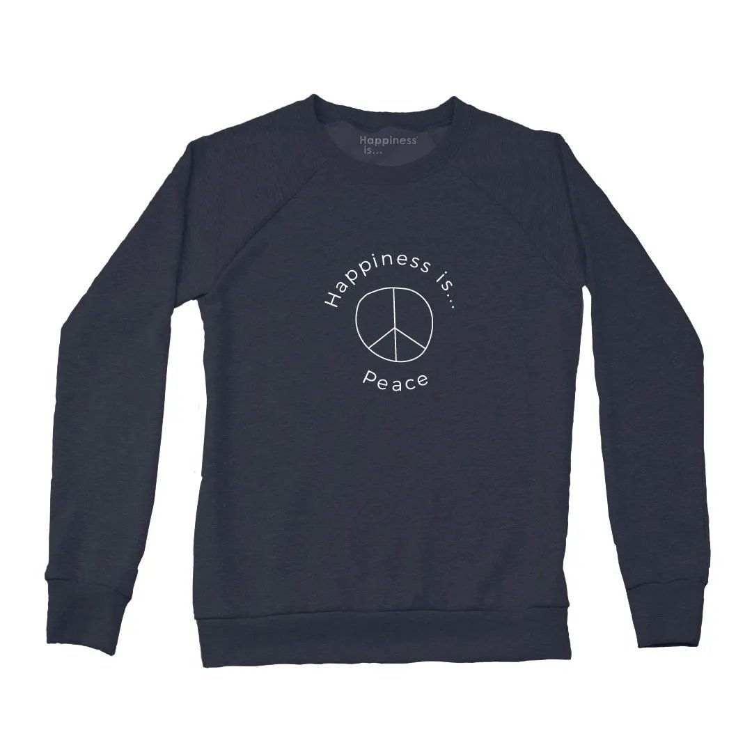 Women's Peace Crew Sweatshirt, True Navy by Good Wishes Collection