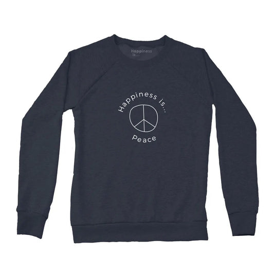 Women's Peace Crew Sweatshirt, True Navy by Good Wishes Collection
