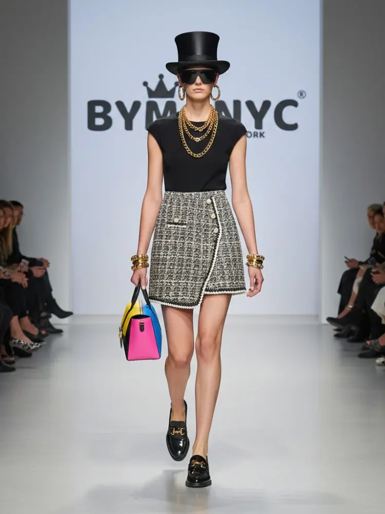 Pearl-Trimmed Tweed Mini • LUXE PEARL New Collection BYMANYC ® New York by BYMANYC ® New York