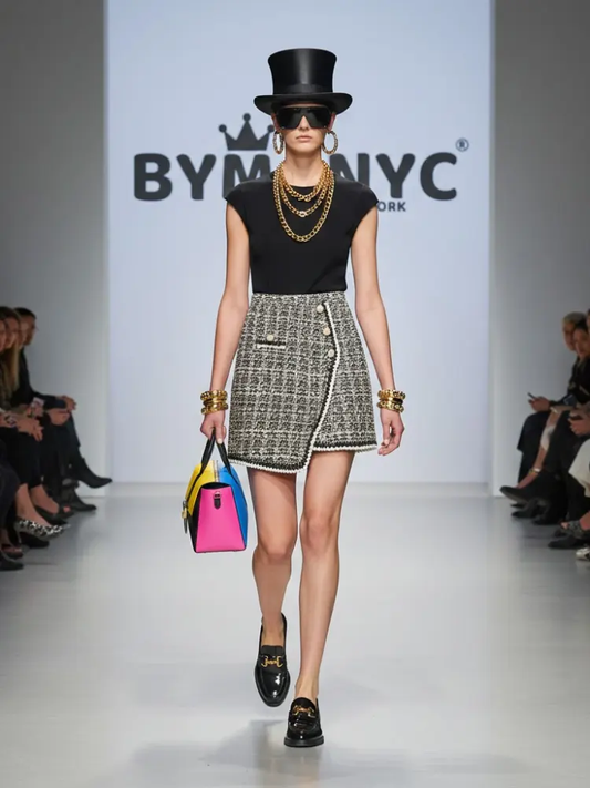 Pearl-Trimmed Tweed Mini • LUXE PEARL New Collection BYMANYC ® New York by BYMANYC ® New York