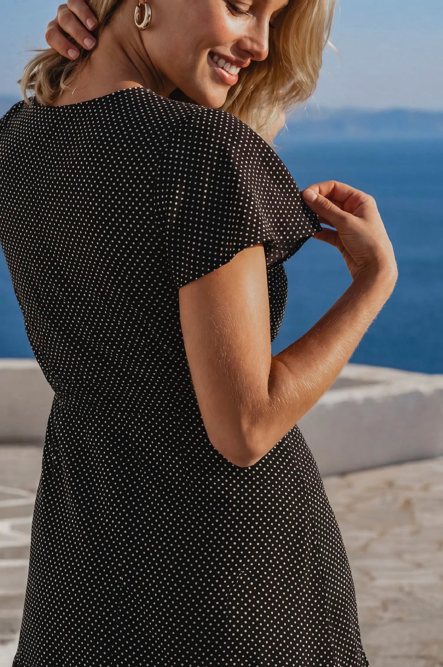 Persea Cotton Wrap Midi Dress by ELF