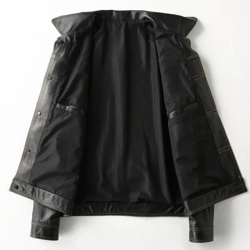 Petyr Genuine Men Sheepskin Leather Coat by Inland Leather Co.