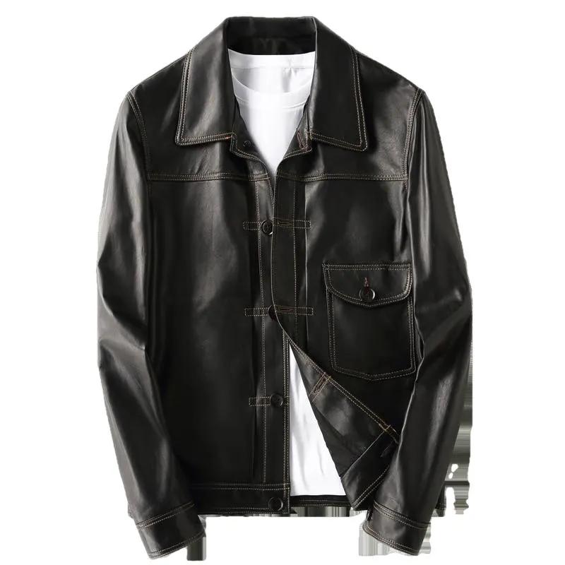 Petyr Genuine Men Sheepskin Leather Coat by Inland Leather Co.