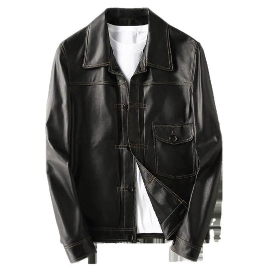 Petyr Genuine Men Sheepskin Leather Coat by Inland Leather Co.