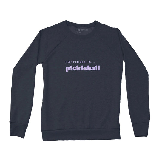 Women's Pickleball Crew Sweatshirt, True Navy with lilac by Tennis Collection