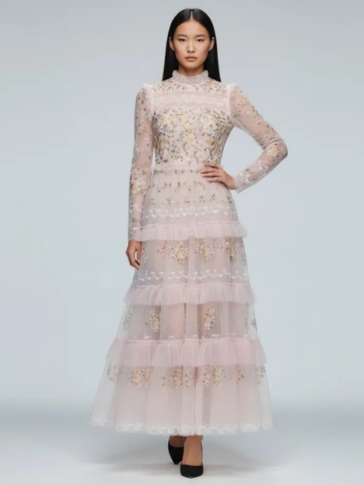 Pink Midi Party Dress BLOSSOM: Prêt-à-Porter Line BYMANYC ® New York by BYMANYC ® New York