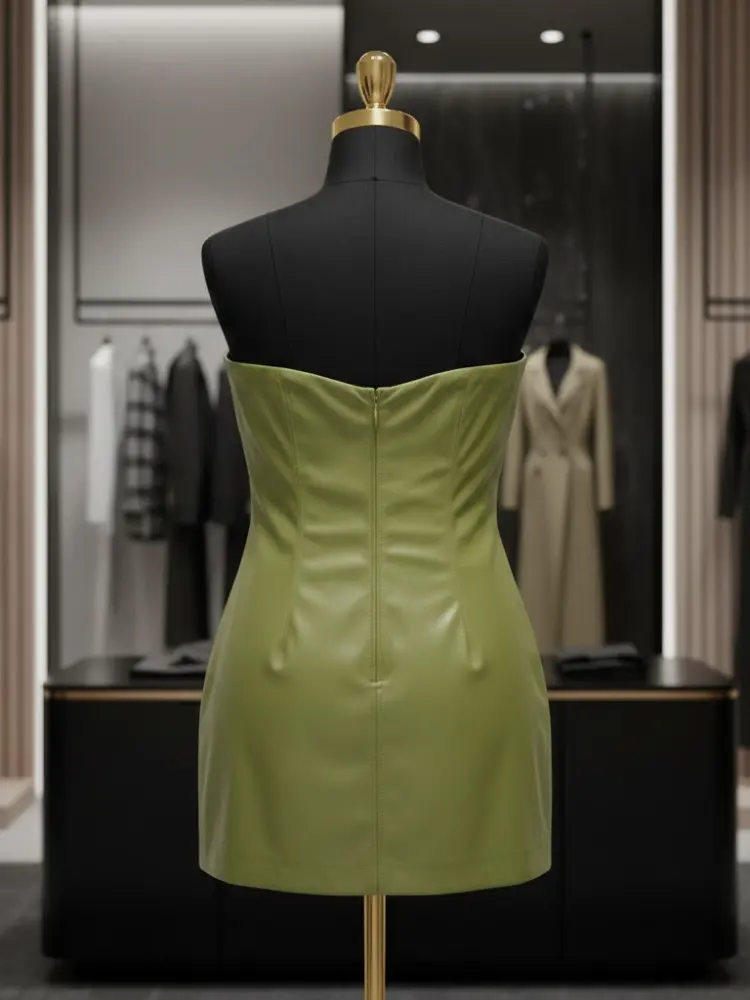 Pistachio Eco-Leather Bustier • GREENWICH New Collection BYMANYC ® New York by BYMANYC ® New York