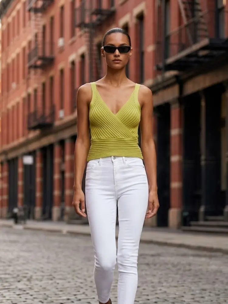 Pistachio HIGH LINE Knit Top Prêt-à-Porter BYMANYC ® New York by BYMANYC ® New York