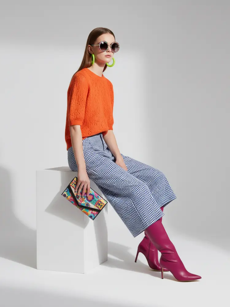 Plaid Wide-Leg Pants 7/8, Brooklyn Heights | Women - BYMANYC ® New York by BYMANYC ® New York