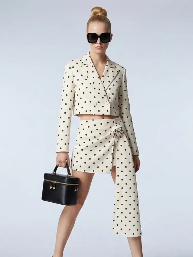 Polka Dot BOWERY Jacket & Skirt Set Prêt-à-Porter BYMANYC ® New York by BYMANYC ® New York