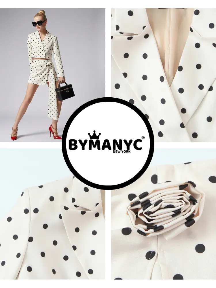 Polka Dot BOWERY Jacket & Skirt Set Prêt-à-Porter BYMANYC ® New York by BYMANYC ® New York