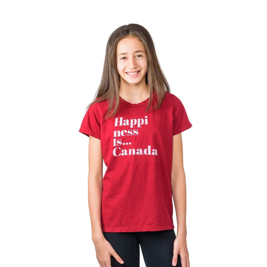 Youth Girls Happi T-Shirt, Canada Red by Canada Collection