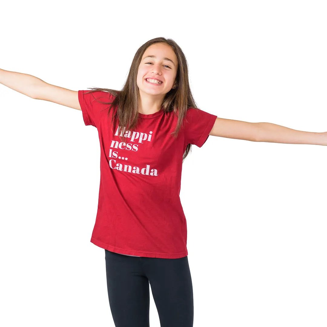 Youth Girls Happi T-Shirt, Canada Red by Canada Collection