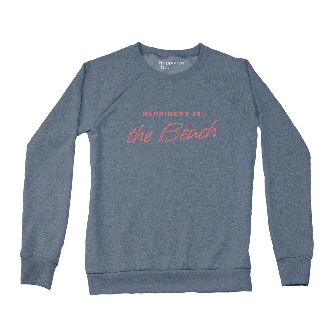 Women's Beach Crew Sweatshirt, Heather Navy by Beach Collection