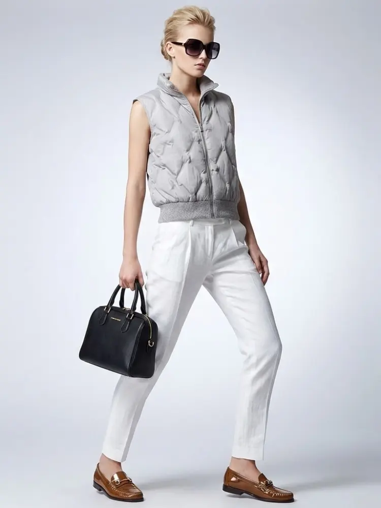 Quilted Diamond-Texture Vest with Ribbed Hem • BYMANYC ® New York by BYMANYC ® New York