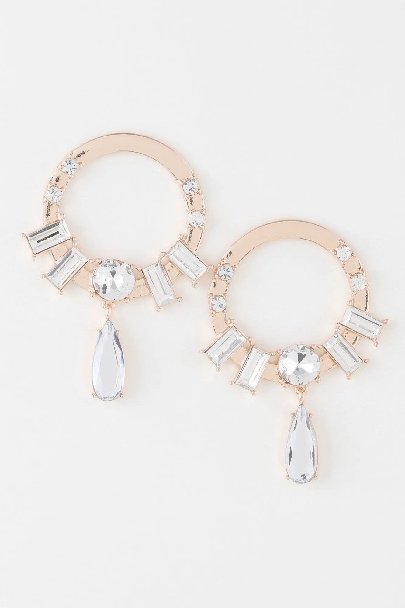 ROCKEFELLER Crystal Jewel Rim Drop Earrings: NYFW BYMANYC ® New York by BYMANYC ® New York