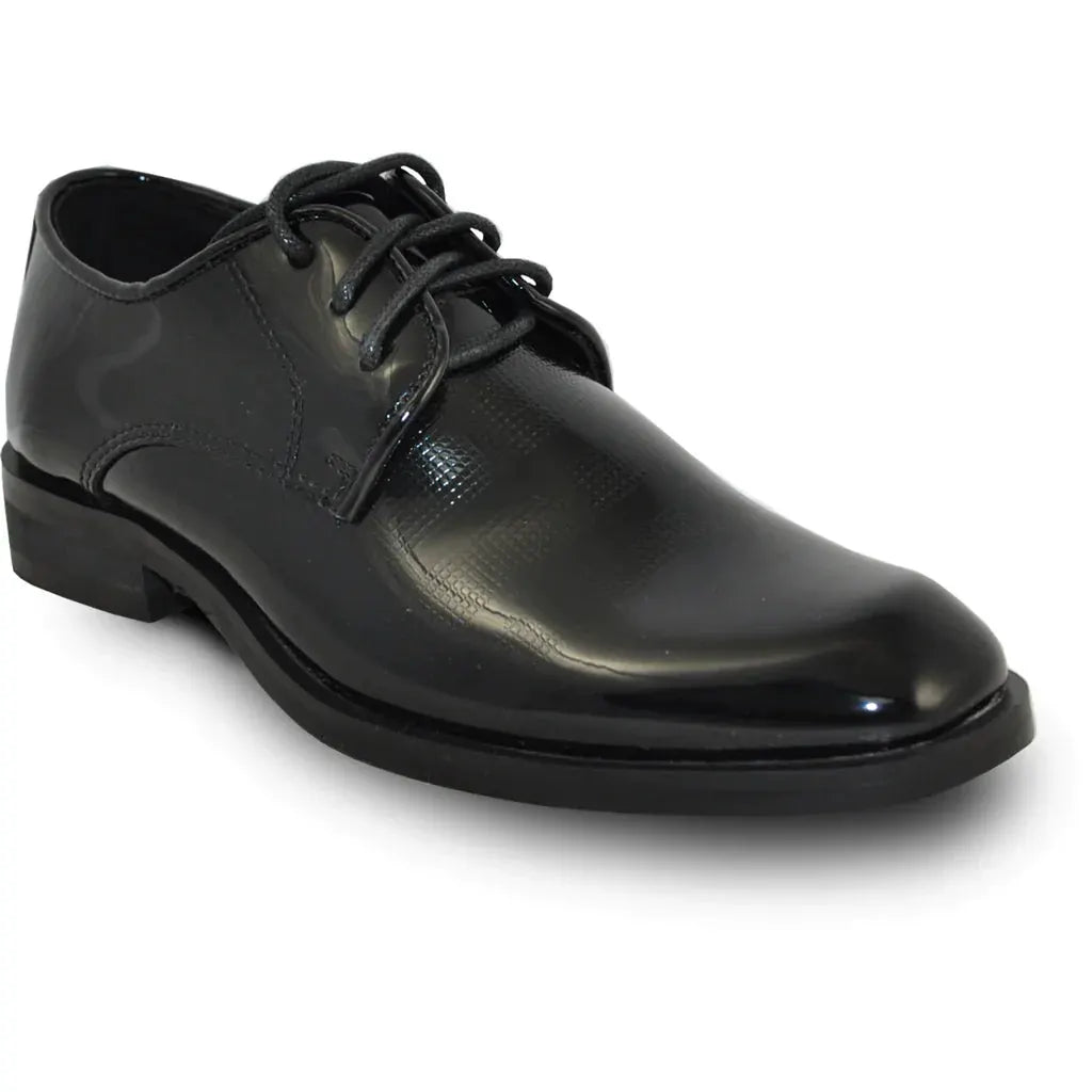 VANGELO Boy ROCKEFELLERKID Dress Shoe Formal Tuxedo for Prom & Wedding Black Patent by Tux-USA