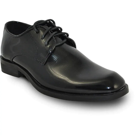 VANGELO Boy ROCKEFELLERKID Dress Shoe Formal Tuxedo for Prom & Wedding Black Patent by Tux-USA