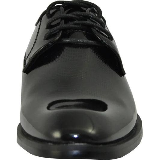 VANGELO Boy ROCKEFELLERKID Dress Shoe Formal Tuxedo for Prom & Wedding Black Patent by Tux-USA