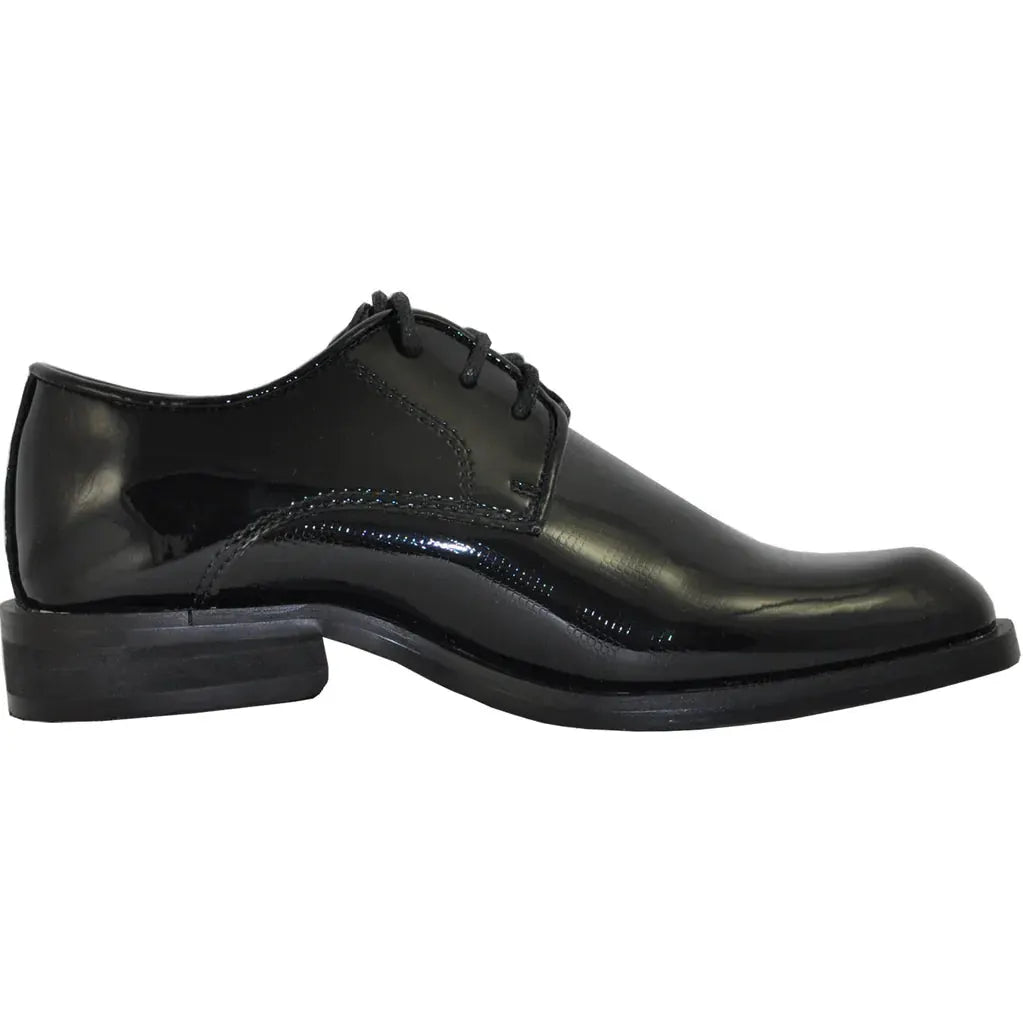 VANGELO Boy ROCKEFELLERKID Dress Shoe Formal Tuxedo for Prom & Wedding Black Patent by Tux-USA