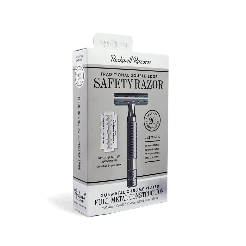 Rockwell 2C Adjustable DE Safety Razor - Gunmetal (2 Settings) by Rockwell