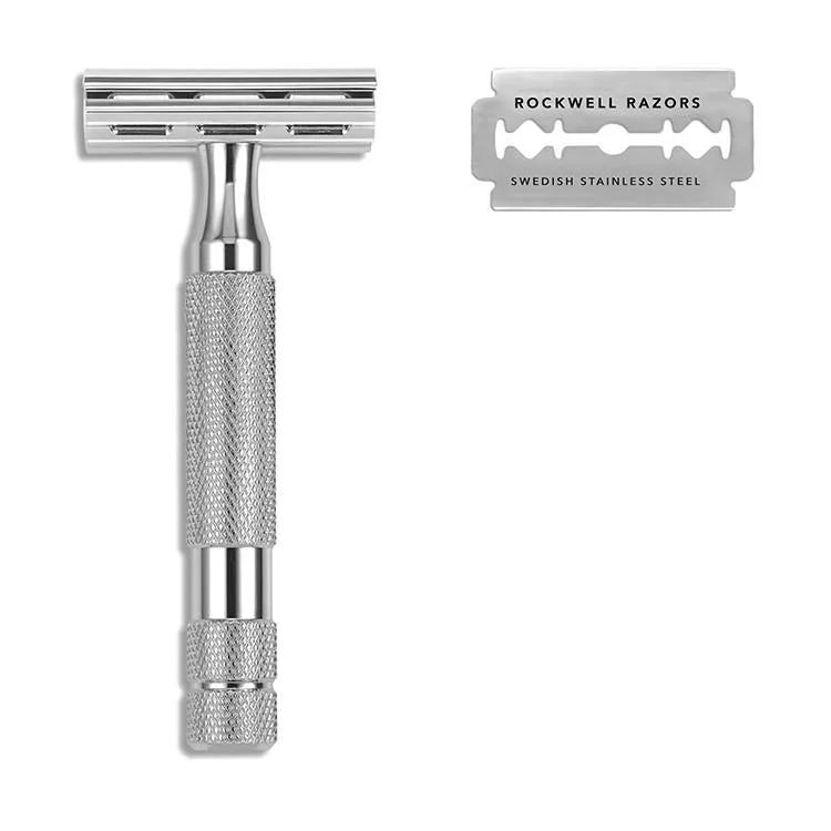 Rockwell 2C Adjustable DE Safety Razor - White Chrome (2 Settings) by Rockwell