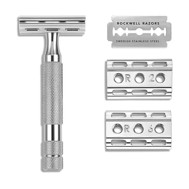 Rockwell 6C Adjustable Safety Razor - White Chrome (Beginner Friendly) by Rockwell