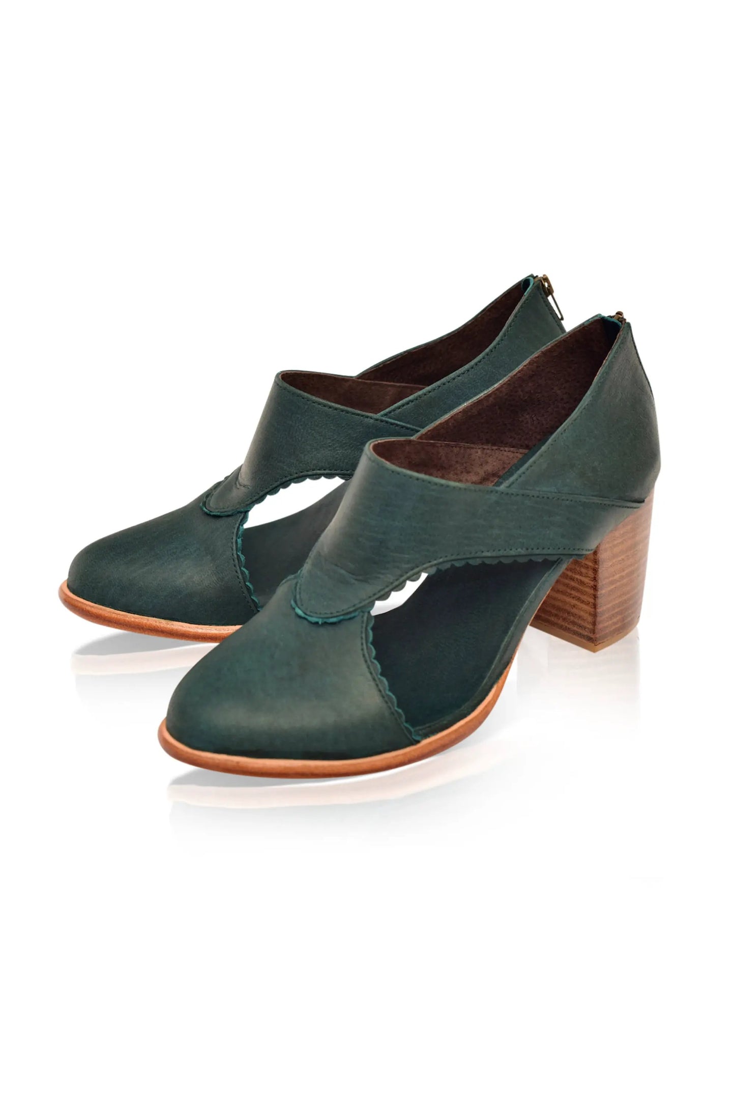 Rain Kiss Leather Heel Booties by ELF