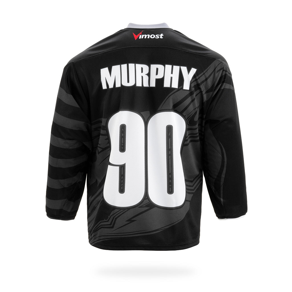 Custom Black Rampage Graphic Ice Hockey Jersey-1