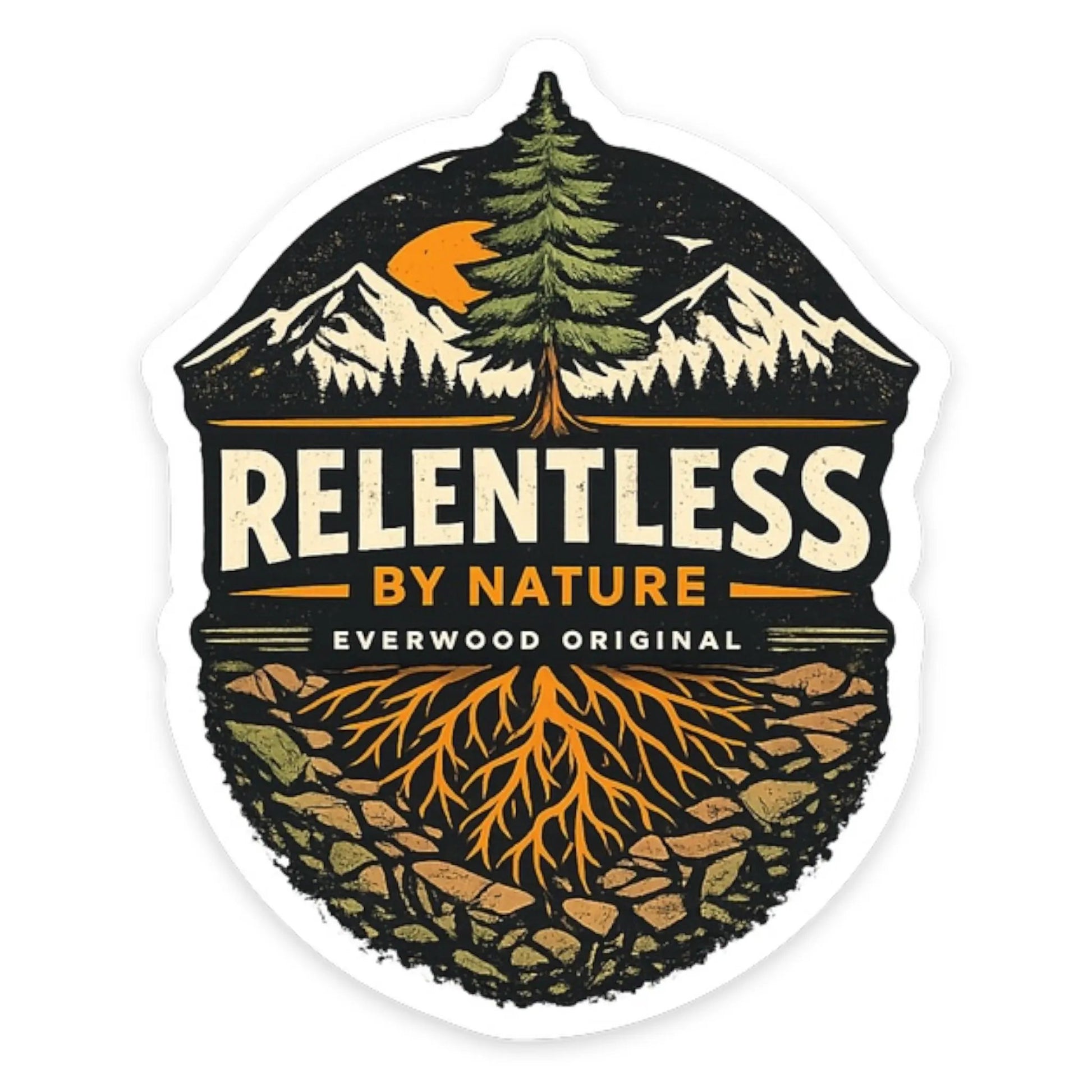 Relentless by Nature Shield Sticker by Everwood Original