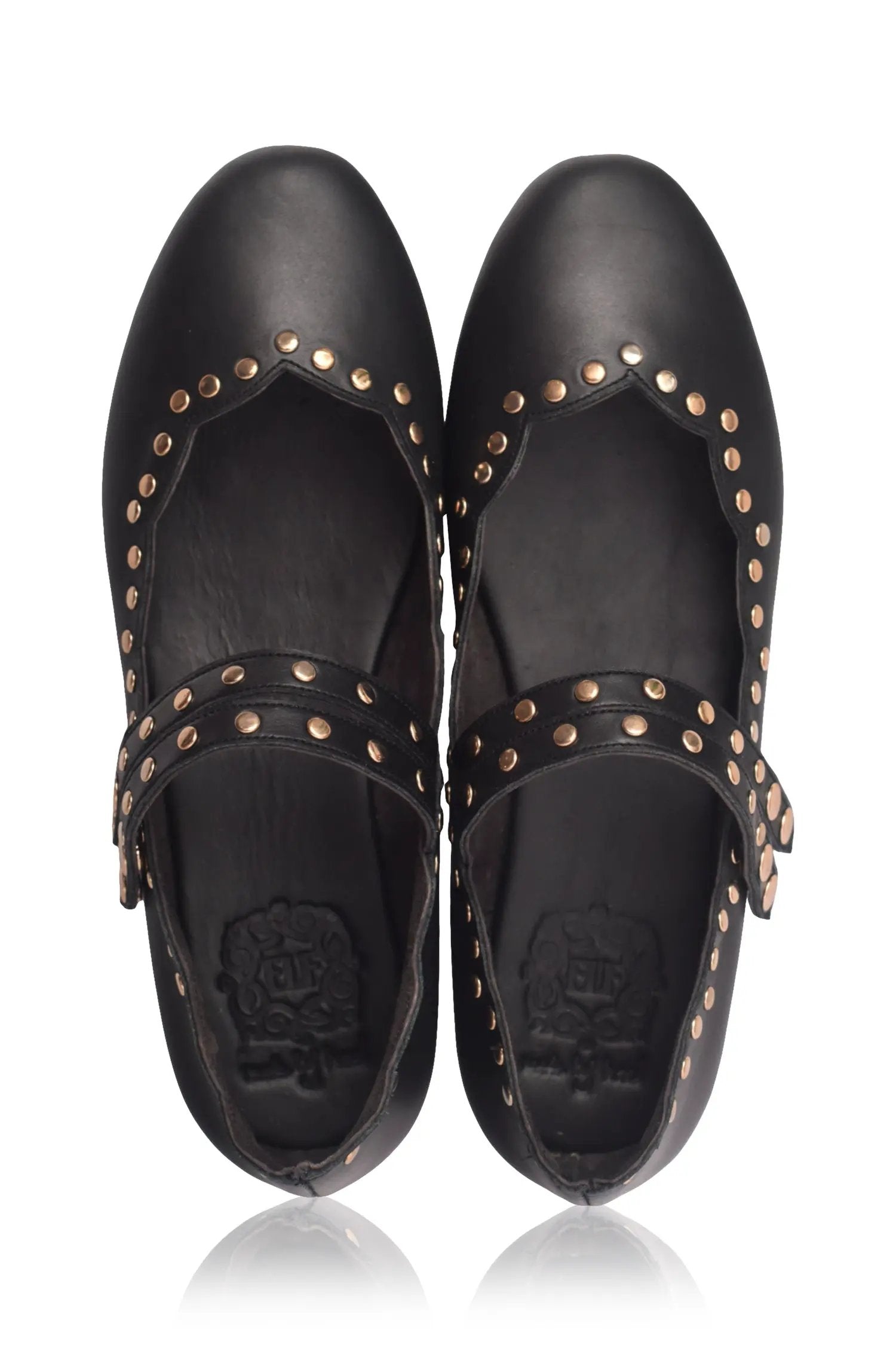Remy Dual Strap Leather Ballet Flats by ELF
