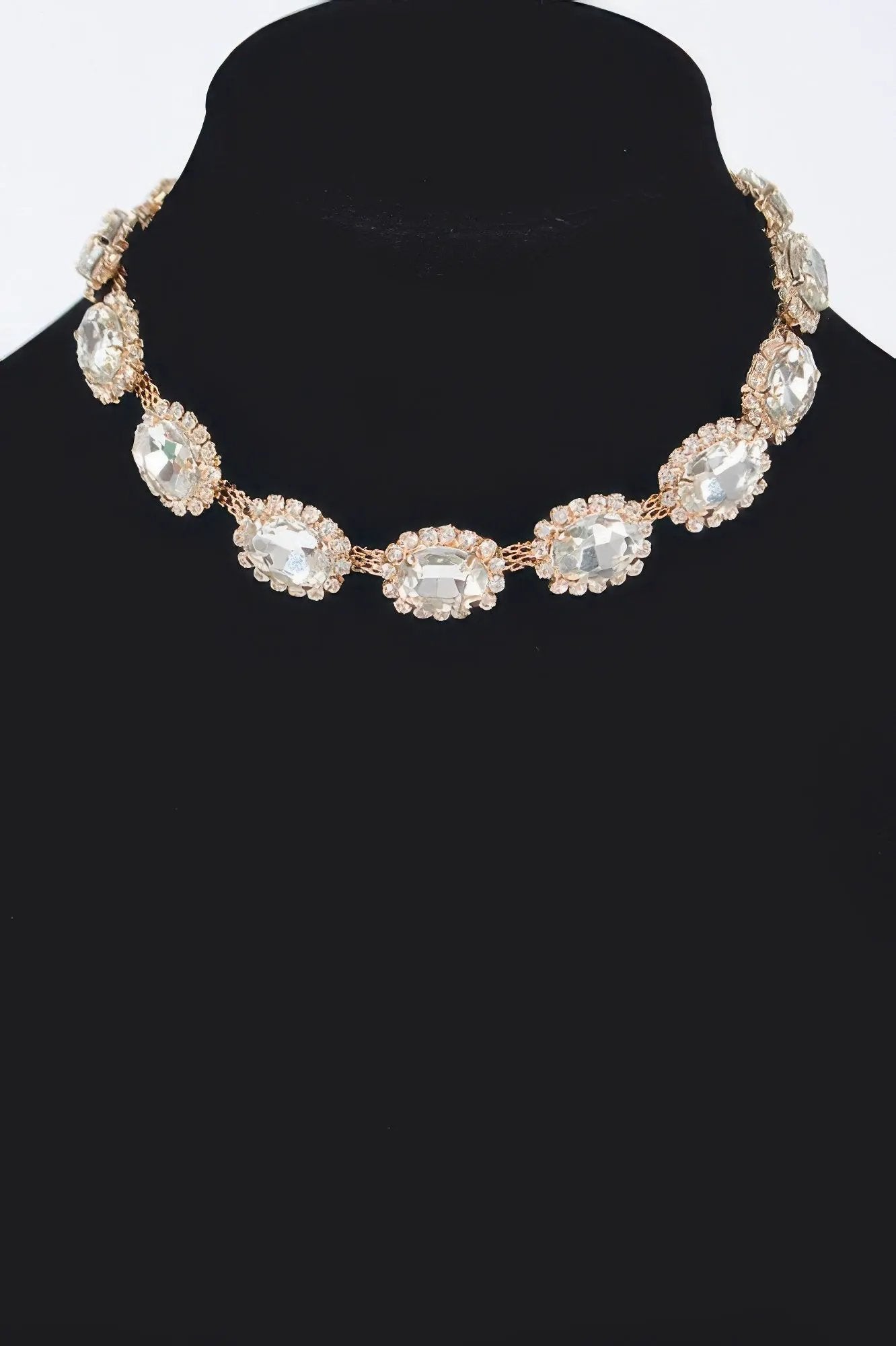 Rhinestone Oval Shape Necklace | Elegant BYMANYC ® New York Style by BYMANYC ® New York