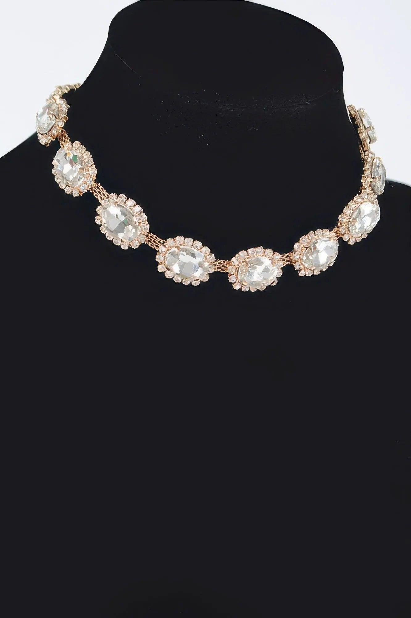 Rhinestone Oval Shape Necklace | Elegant BYMANYC ® New York Style by BYMANYC ® New York