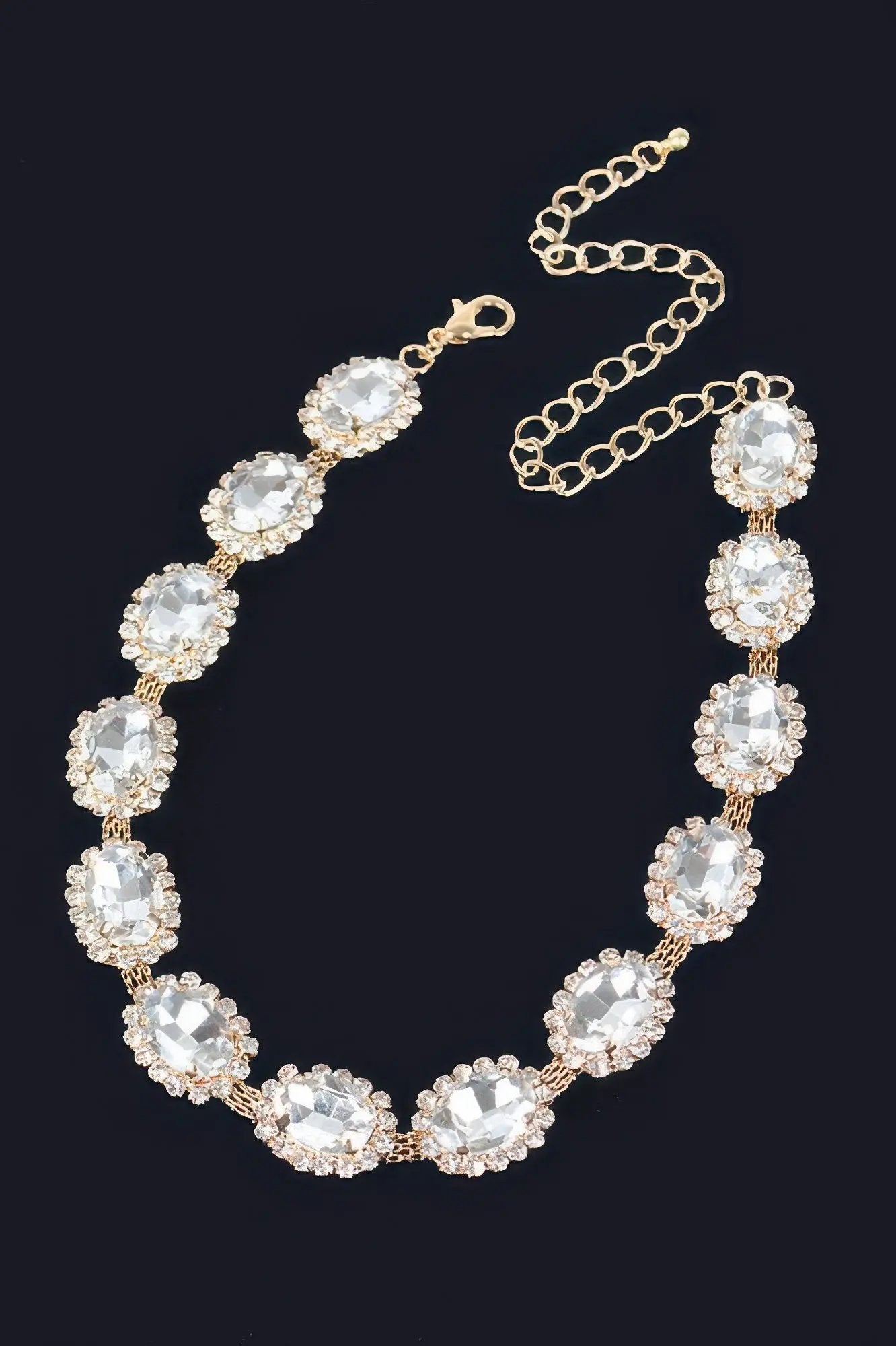 Rhinestone Oval Shape Necklace | Elegant BYMANYC ® New York Style by BYMANYC ® New York