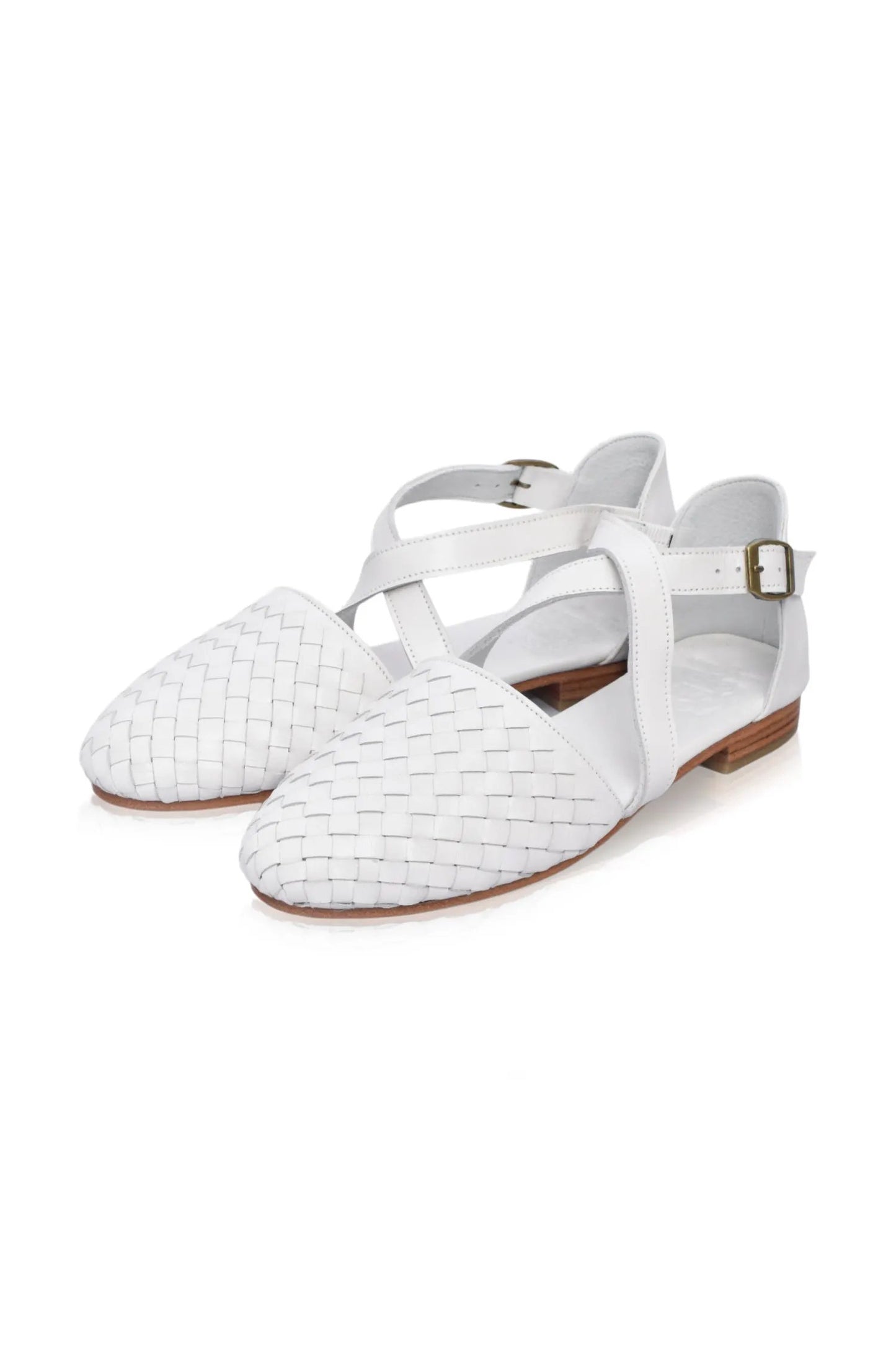 Riviera Woven Leather Flats by ELF
