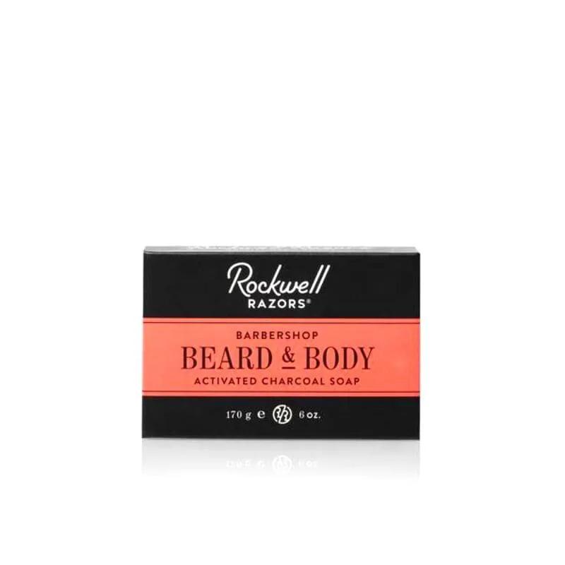 Rockwell Razors Beard & Body Activated Charcoal Soap Barbershop Scent (6oz / 170g) by Rockwell