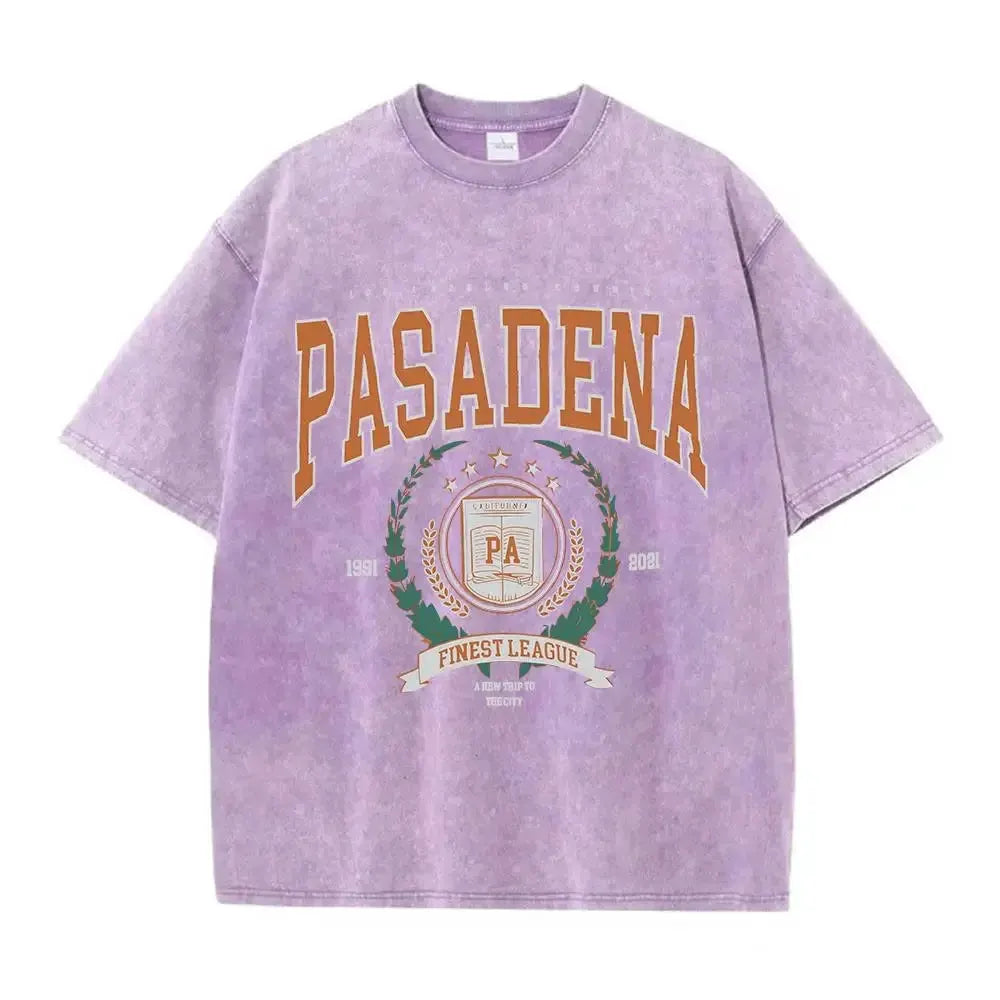 Summer Unisex Washed Cotton T-shirt with Fashionable Design and Printed Top Loose and Worn Round Neck Streetwear by Vimost Shop