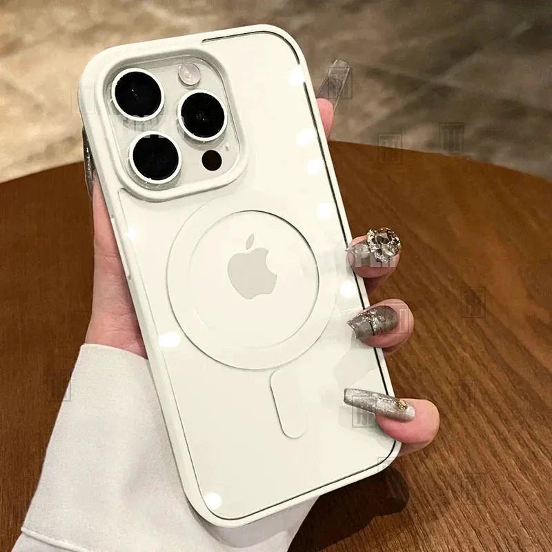 Pink Transparent Acrylic Case for iPhone 17 Air 16 15 14 13 12 11 Pro Max Plus Hard Shockproof Powerful Magnetic Magsafe Cover by 100W Dollar Store