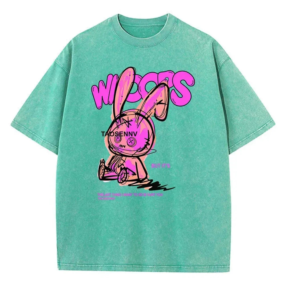 Men's Vintage Washed Short Sleeved T-shirt Fashionable Simple and Loose by Vimost Shop