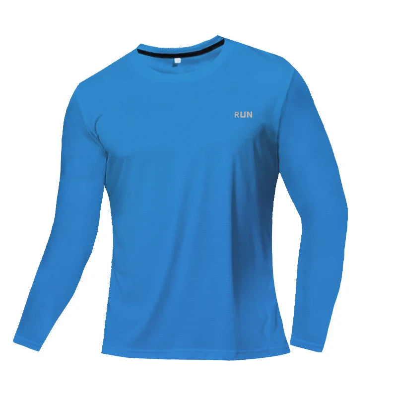 Mens Long and Short Sleeve Ice Silk Quick Dry Sports Top for Running Gym Hiking and Outdoor Training-16