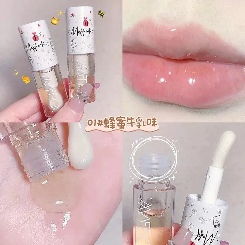 Make Up Korean Beauty Cosmetics Lip Ink Gloss Labial Lips Moisturizer Jelly Lipstick Bright Oil Moisturizing Balm Big Lip Brush by MEIGR Cosmetic Store